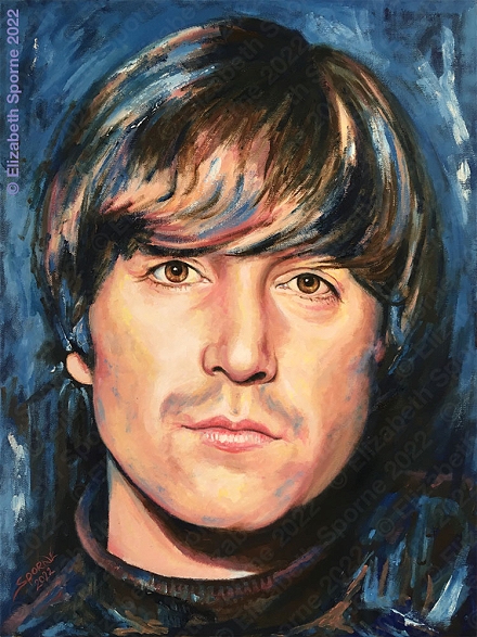 Portrait of John Lennon (Music Icons series), by Elizabeth Sporne, oil on canvas 18x24in