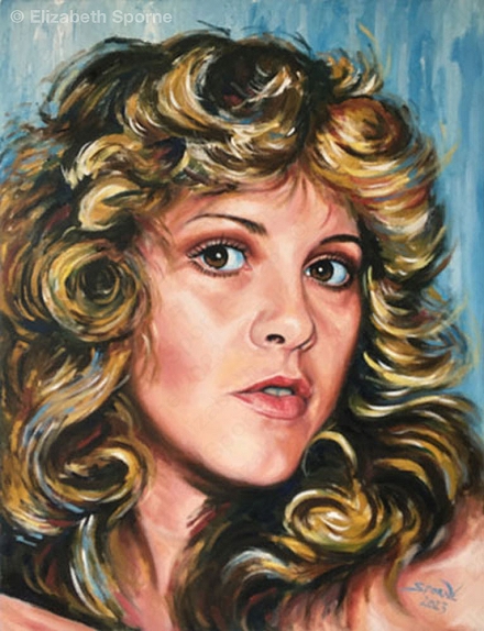 Portrait of Stevie Nicks (Music Icons series), by Elizabeth Sporne, oil on canvas 18x24in