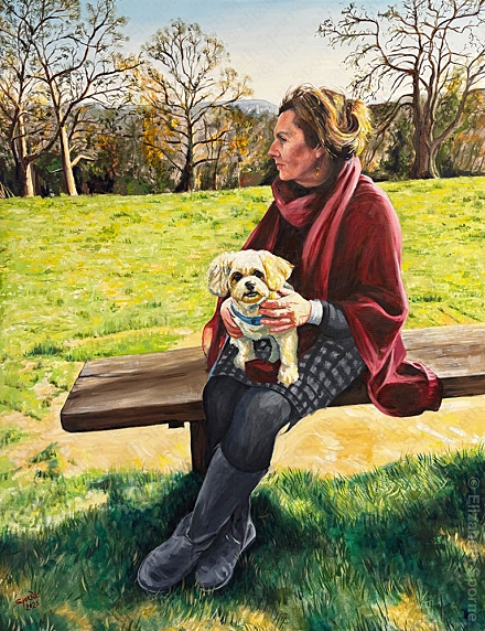 Portrait by Elizabeth Sporne, oil on canvas 28x36in